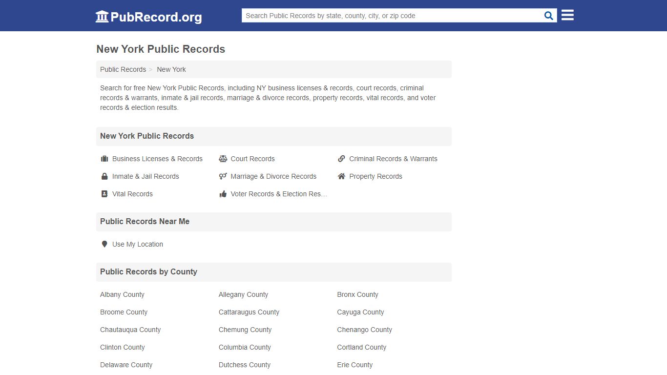 Free New York Public Records - PubRecord.org